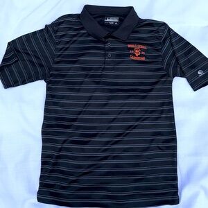San Francisco Giants Black Striped Polo Shirt 2014 World Series Champs Men’s XL